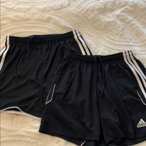 Two Adidas black shorts